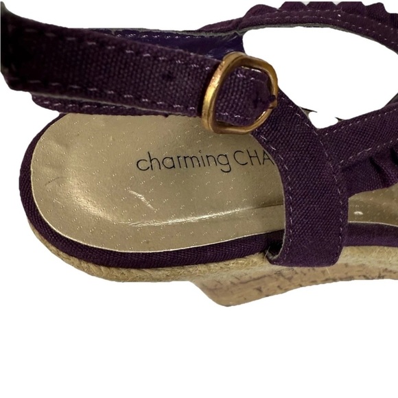 Charming Charlie Purple Wedge Sandals with Ruffle Detail - Picture 6 of 8